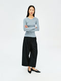 Seamless Fine Merino Wool Base Top | Italian Yarn | Crew & Scoop Neck | Women Knitwear | MRS Studios