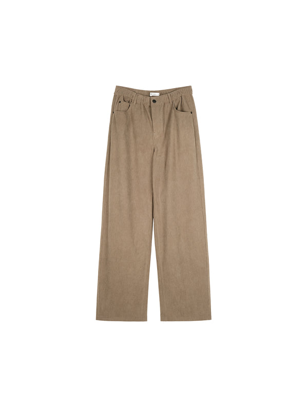 Relaxed Corduroy Long Pants | Elastic Waist Vintage Slimming Silhouette | Women Trousers | MRS Studios