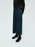 Eco-Wash Wide Leg Cropped Jeans | Fleece Lined | Shifted Side Seam Design | Women Jeans | MRS Studios