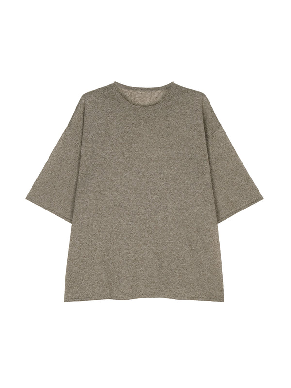 Linen-Cotton Knit Top | Airy Relaxed Fit | Short Sleeve Pullover | Women Knitwear | MRS Studios