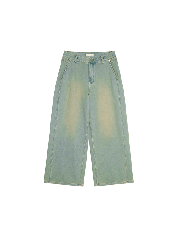 Volcanic Sand Stretch Straight Leg Jeans | Shifted Side Seam | Cropped 9/10 Length | Women Jeans | MRS Studios