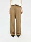 Pima Cotton Normandy Linen Pleated Trousers | Tailored Front Pleats | Single-Welt Back Pockets | Women Trousers | MRS Studios