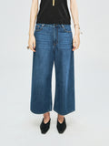Lyocell Cotton Wide-Leg Jeans | Cropped Wide-Leg Cut | Hand-Distressed Vintage Detailing | Women Jeans | MRS Studios