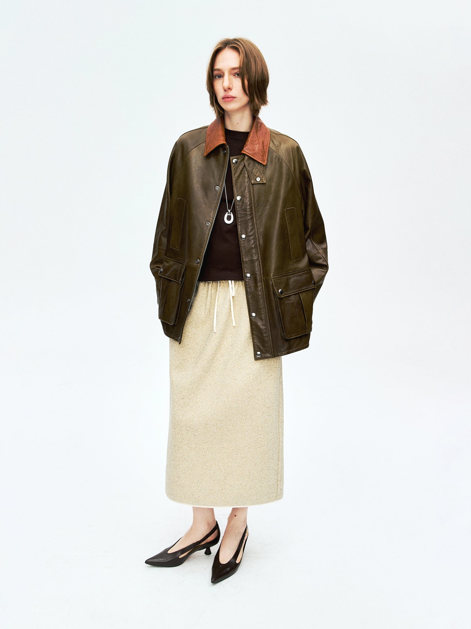 British Sheepskin Leather Jacket | Gradient Waxed Finish | Women Leather Jacket | MRS Studios