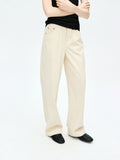 Relaxed Corduroy Long Pants | Elastic Waist Vintage Slimming Silhouette | Women Trousers | MRS Studios
