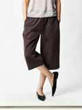 Cotton Hemp Cropped Trousers | Drawstring Elastic Waist | Slow-Tumbled Texture | Women Pants | MRS Studios
