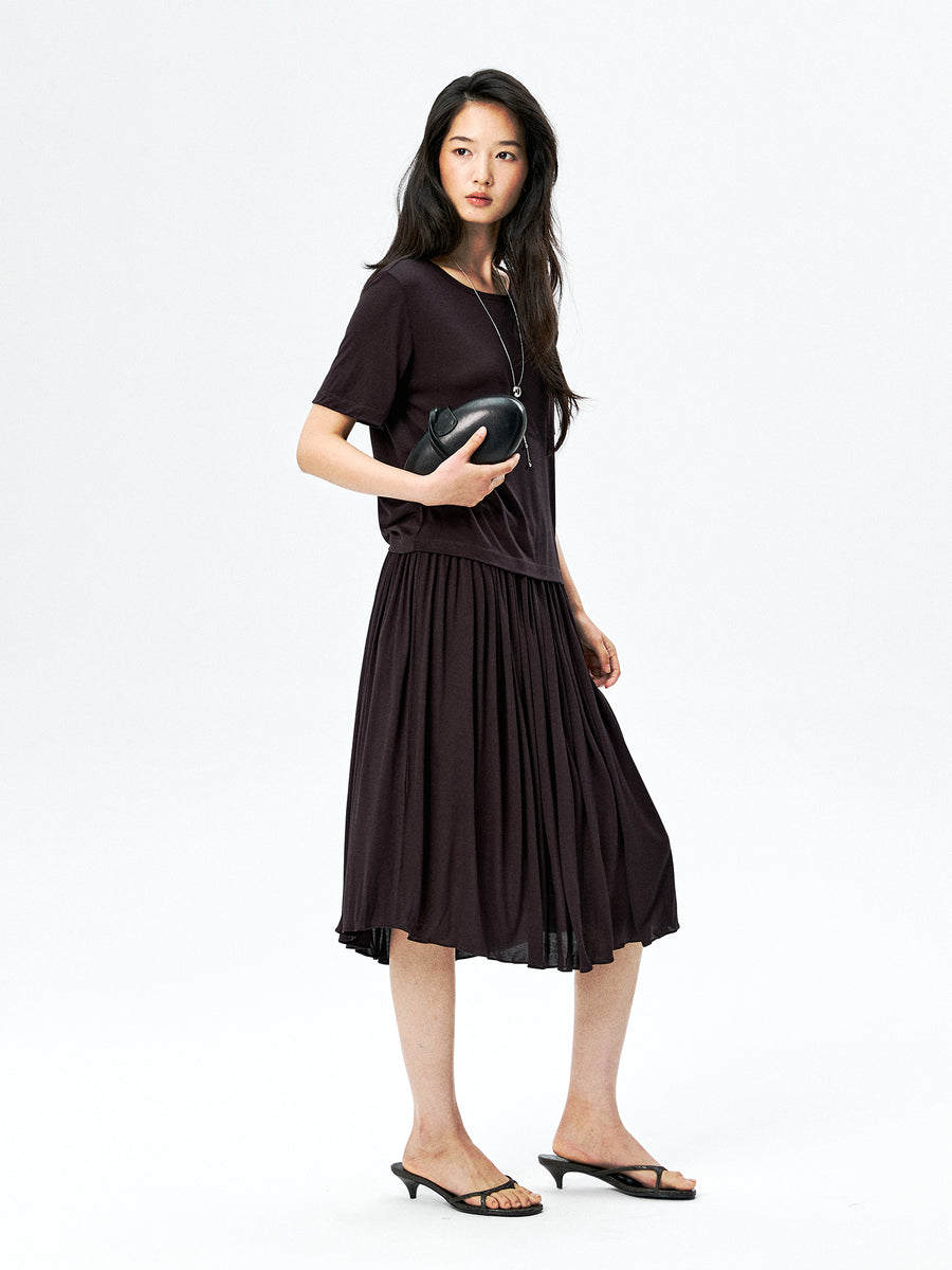 Modal Silk Tee & Full Skirt