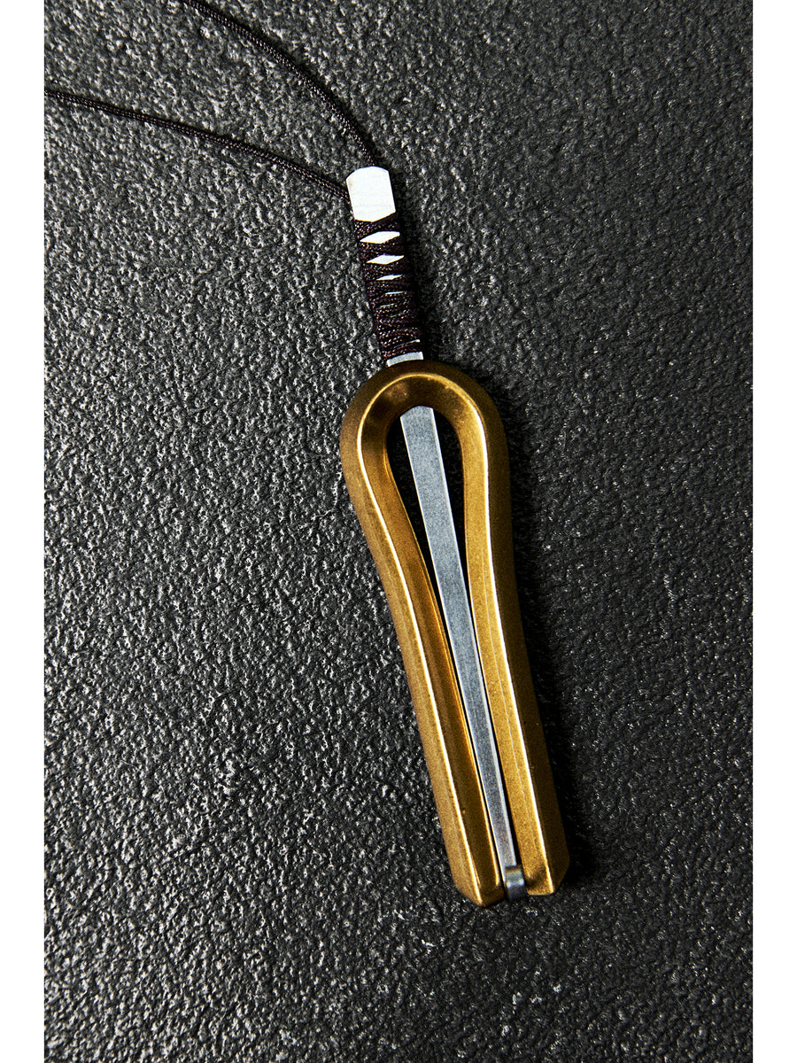 Brass Jaw Harp Pendant Necklace, view 2