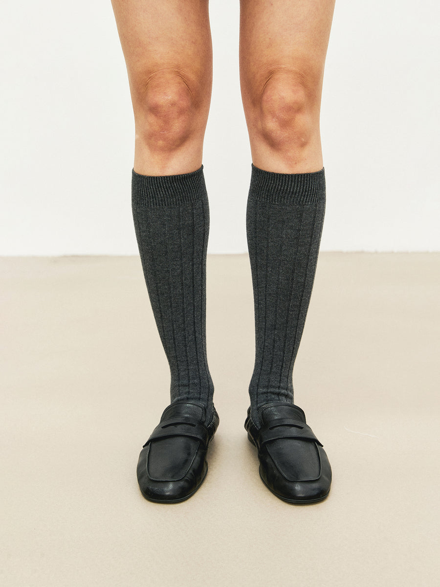 Xinjiang Long-Staple Cotton Ribbed Mid-Calf Socks | Slouchy Knit Design | Everyday Essentials | Women Socks | MRS Studios