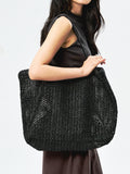 Hand-Woven Straw Tote | Lambskin Lining | Brass Hardware | Women Bag | MRS Studios