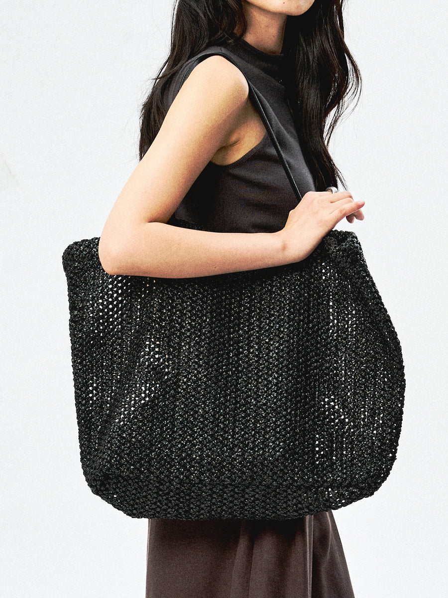 Hand-Woven Straw Tote | Lambskin Lining | Brass Hardware | Women Bag | MRS Studios