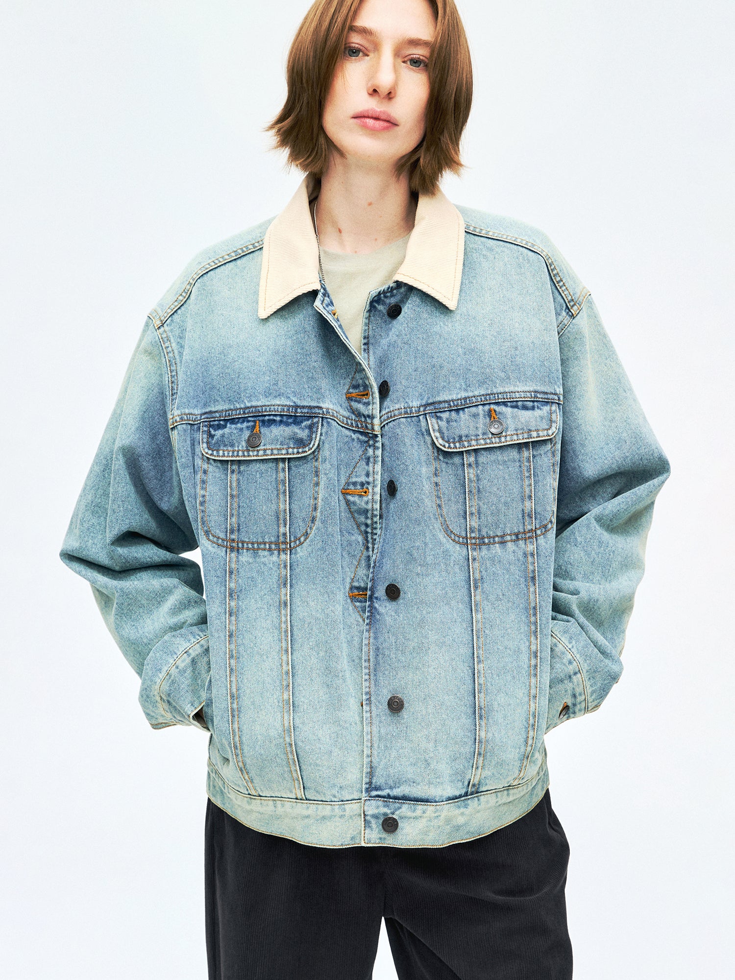 Vintage Collar Denim Jacket | Turkish Bossa Long-Staple Cotton | Women Spring Jacket | MRS Studios