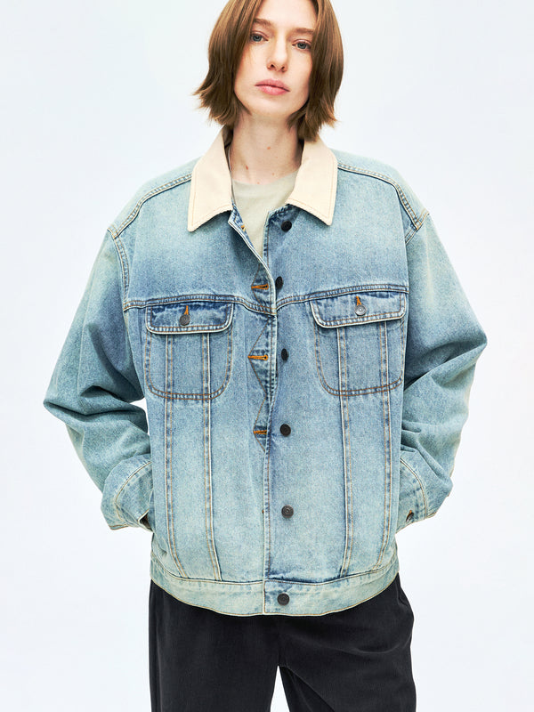 Vintage Collar Denim Jacket | Turkish Bossa Long-Staple Cotton | Women Spring Jacket | MRS Studios