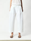 Cotton Hemp Cocoon Trousers | Box-Pleat Front Detail | Cropped 9/10 Length | Women Pants | MRS Studios
