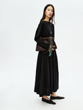 Off-Shoulder Knit Dress | Wide Waist Belt | Midi Length Silhouette | Women Dress | MRS Studios
