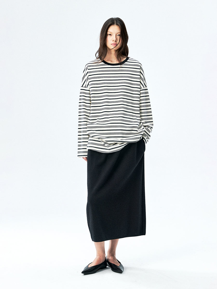 Japanese Cotton Striped Long Sleeve Tee
