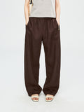 French Linen Curved-Leg Pants | Hidden Inner Drawstring Waist | Forward-Set Side Seam | Women Trousers | MRS Studios