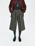 Vintage Wool Blend Trousers | Relaxed 7/10 Length | Elastic Waist | Casual Wide Straight Fit | MRS Studios
