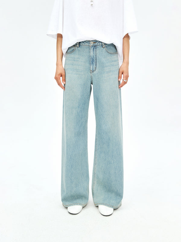 Seamless Wide-Leg Cotton Jeans | Soft Denim Construction | Floor-Length Silhouette | Women Jeans | MRS Studios