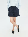 Washed Cotton Casual Shorts | Slight A-Line Silhouette | Elastic Waistband | Women Shorts | MRS Studios