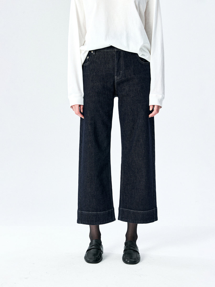 Reactive-Dyed Stretch Denim Straight Jeans