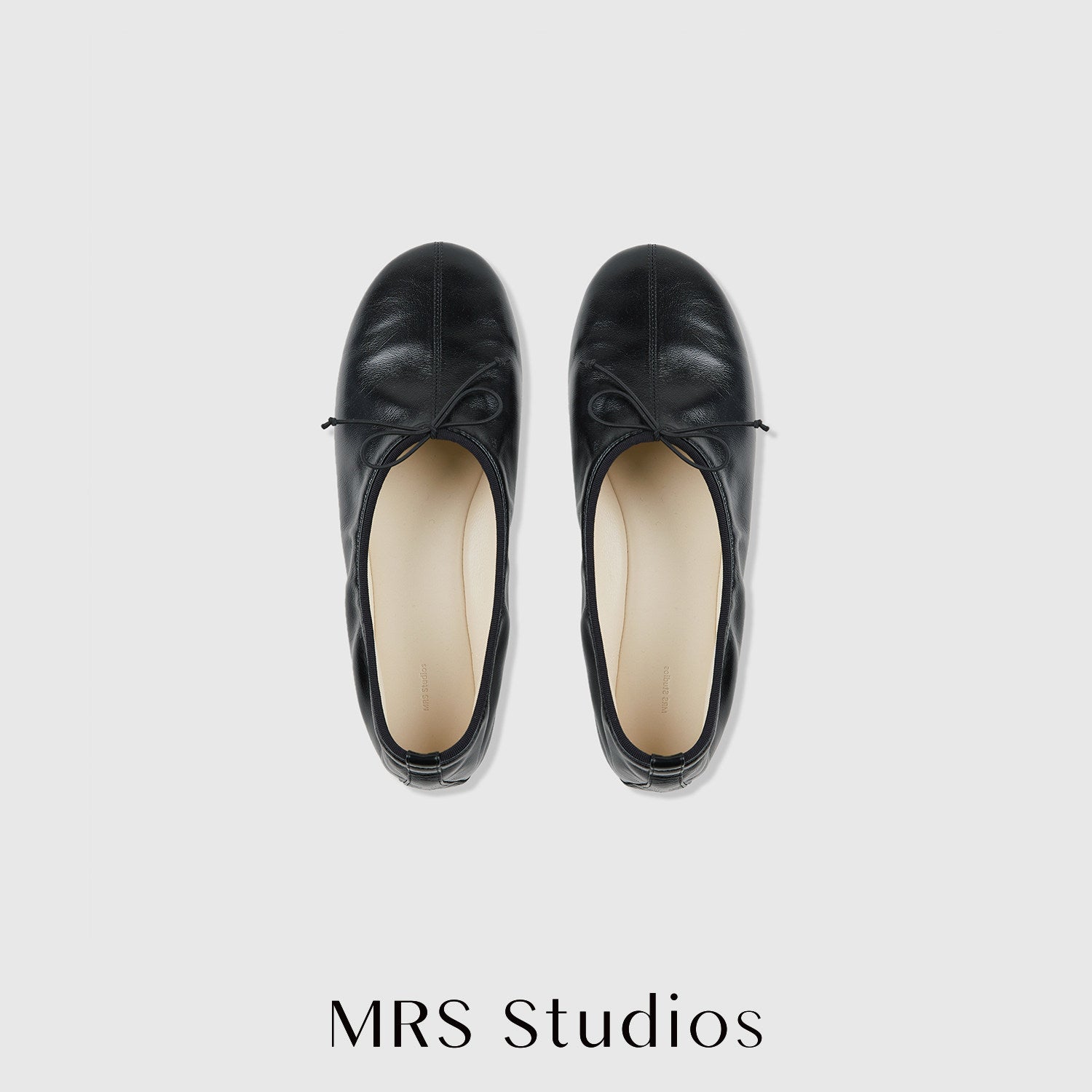 Calfskin Ballet Flats | Bow Detail Front | Ribbed Elastic Topline | Women Shoes | MRS Studios
