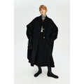 Structured Notched Lapel Wool Coat | Double-Faced Wool | Vintage Gold Button | A-Line Silhouette | Women Coat | MRS Studios