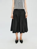 Cotton Nylon A-Line Pleated Skirt | Sharp Topstitched Pleats | Hidden Back Zip | Women Skirt | MRS Studios