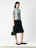 Consinee Lyocell Cashmere Knit Top | Rolled-Edge Funnel Neck | Short Sleeve | Women Knitwear | MRS Studios
