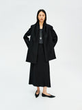 Italian Marzotto Wool Blazer | Collarless One-Button Design | Removable Scarf Detail | Women Blazer | MRS Studios