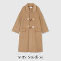 H-Line Merino Wool Duffle Coat | Horn Toggle Closure | Classic Small Collar | Women Coat | MRS Studios
