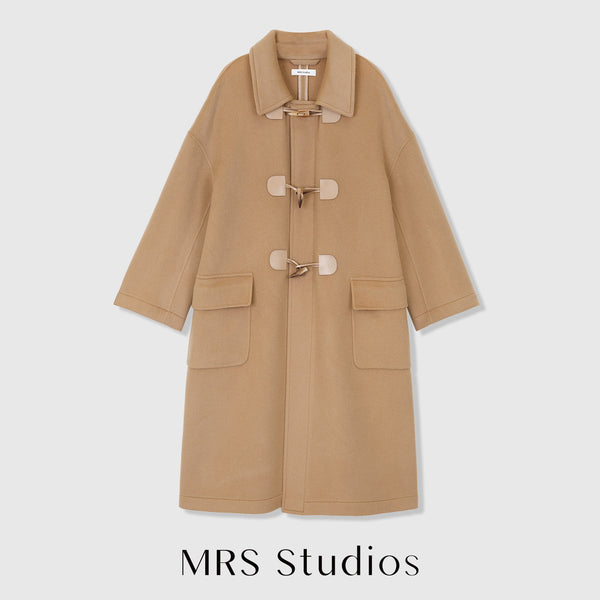 H-Line Merino Wool Duffle Coat | Horn Toggle Closure | Classic Small Collar | MRS Studios