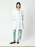 Cotton Hemp Single-Breasted Trench Coat | Raglan Sleeve | Convertible Collar | Women Coat | MRS Studios