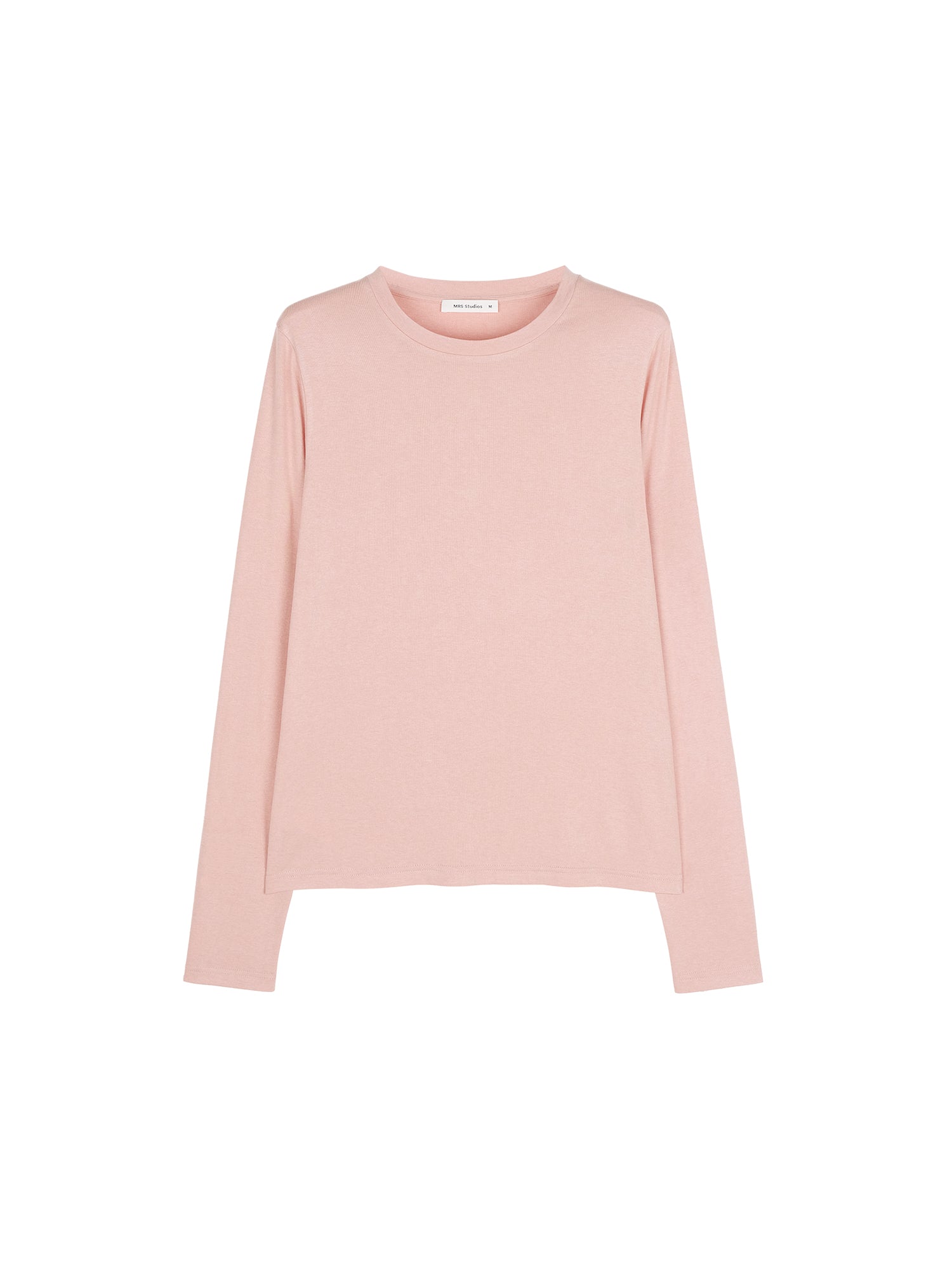 Acetate Wool Rib Knit Long Sleeve Top | Crew Neck Base Layer | Soft Second-Skin T-Shirt | MRS Studios