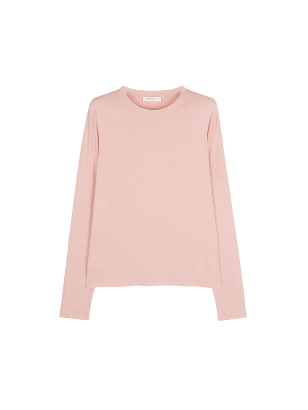 Acetate Wool Rib Knit Long Sleeve Top | Crew Neck Base Layer | Soft Second-Skin T-Shirt | MRS Studios