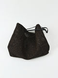 Hand-Woven Straw Tote | Lambskin Lining | Brass Hardware | Women Bag | MRS Studios
