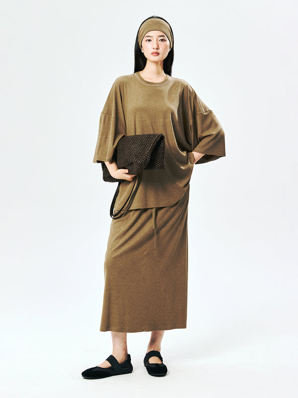 Soft Viscose-Blend Tee, Pant & Skirt Set | Cool-Touch Fluid Drape | Mix-and-Match | Women Set | MRS Studios