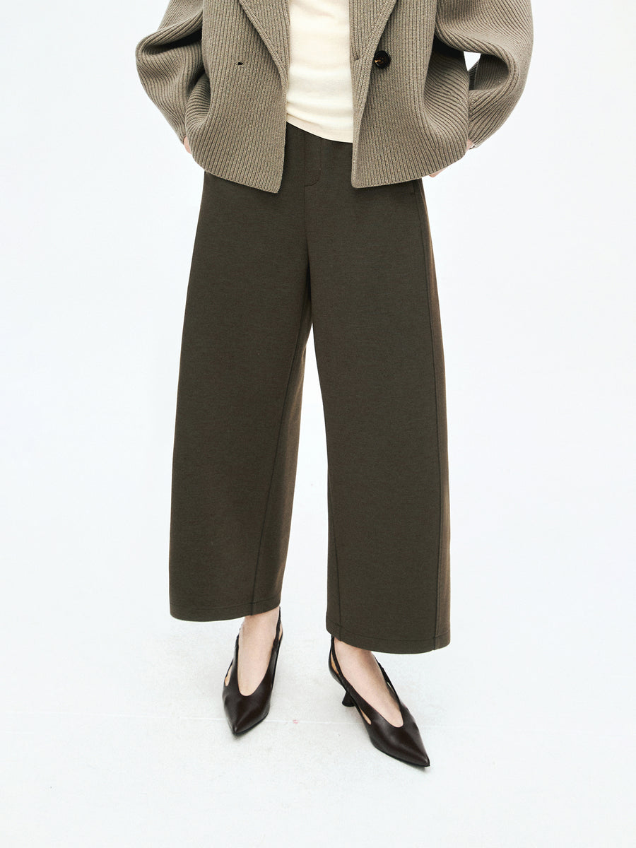 Knit Air Fabric 9/10 Balloon Pants | Elastic Waist | Women Trousers | MRS Studios