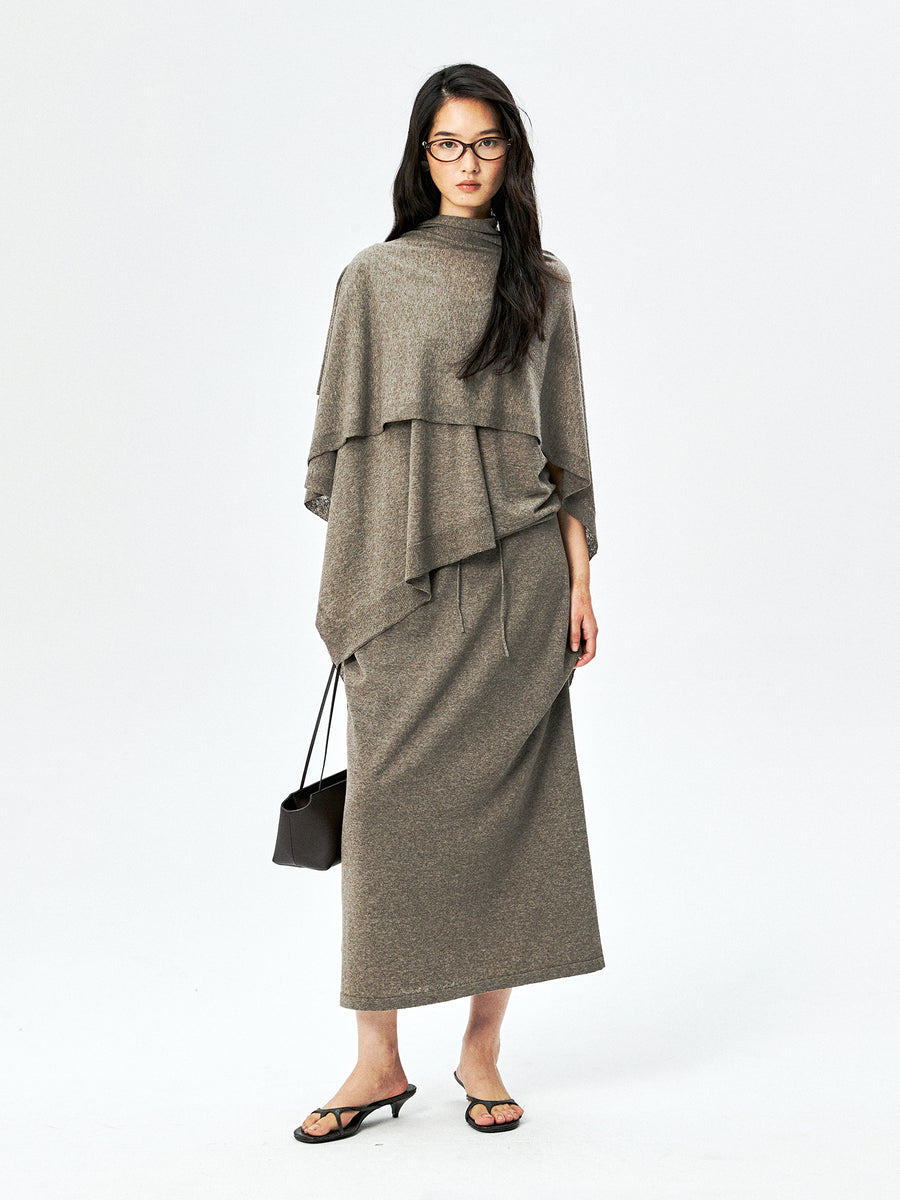 Linen Blend Camisole, Skirt & Shawl