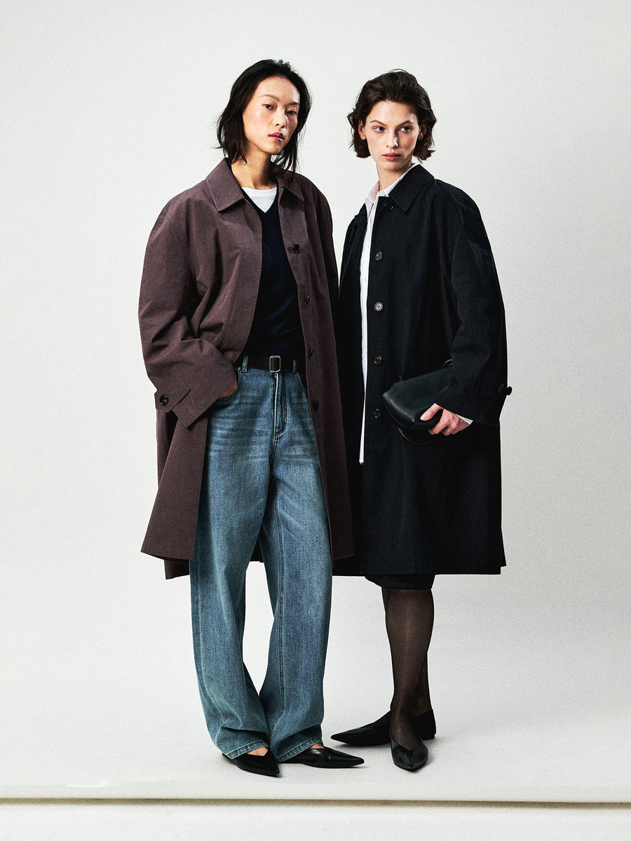 Cotton Hemp Relaxed-Fit Trench Coat, view 2