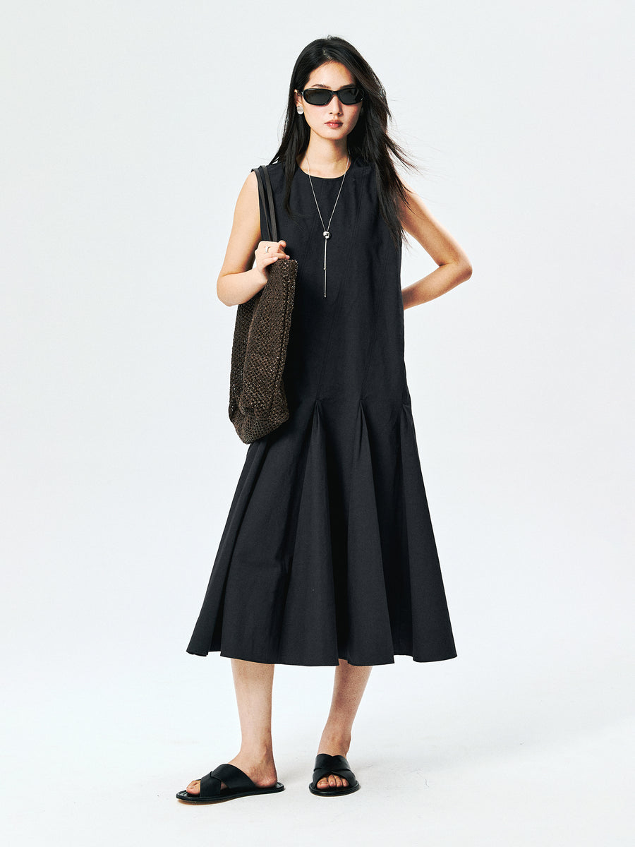 Linen-Cotton Sleeveless Dress, view 4