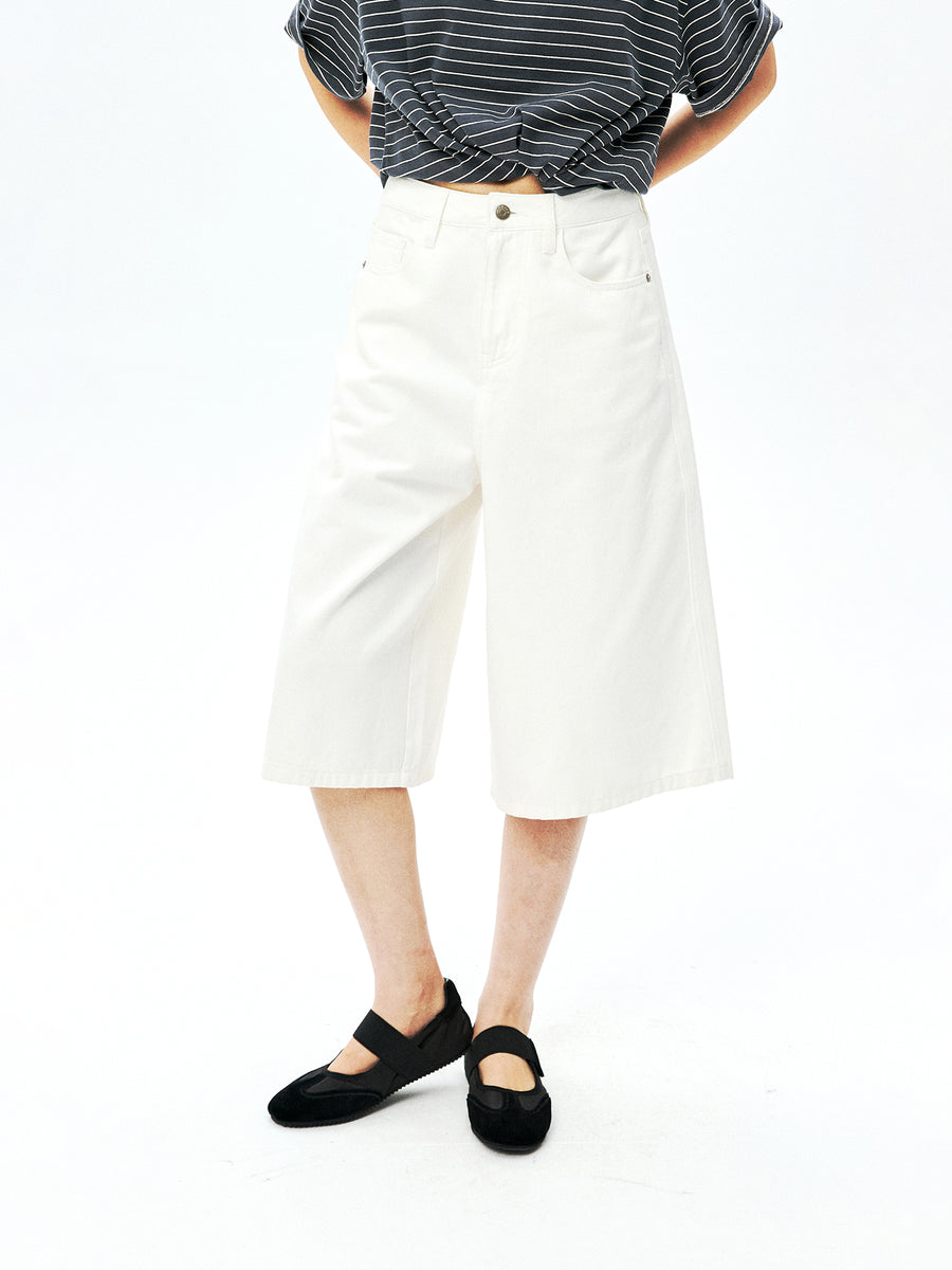 Long-Staple Cotton A-Line Jeans | Cropped 7/8 Length | Enzyme-Washed Five-Pocket | Women Jeans | MRS Studios