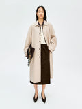 British Long Wool Trench Coat | Minimalist Single-Breasted Windbreaker | MRS Studios