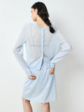 Viscose Nylon Knit Cardigan and Skirt Set | Sheer Airy Hand | H-Line Silhouette | Women Set | MRS Studios