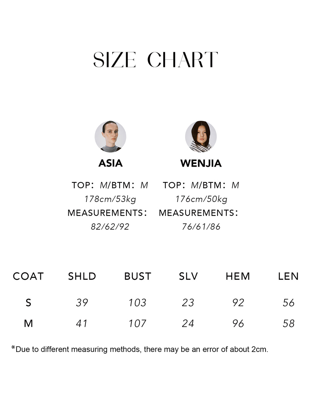 Size chart for Merino Boucle Short-Sleeve Turtleneck