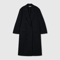 Long Cashmere Wool Blend Coat | H-Line Double-Breasted | Straight Fit with Notch Lapel | Women Coat | MRS Studios