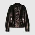 Uncoated Sheepskin Leather Jacket | Classic Lapel & Wide Placket | Flap Pockets | Women Jacket | MRS Studios