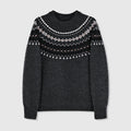 Shetland Fair Isle Wool Sweater | Speckled Yarn Knit | Raglan Sleeve Pullover | Women Knitwear | MRS Studios
