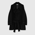 Medium Asymmetric Toggle Wool Coat | Wooden Horn Buttons | Stand & Fold Collar | Women Coat | MRS Studios