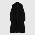 Long Asymmetric Toggle Wool Coat | Wooden Horn Buttons | Stand & Fold Collar | Women Coat | MRS Studios